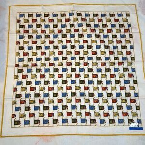 Celine Multicolor Patterned Pocket Square silk with cotton